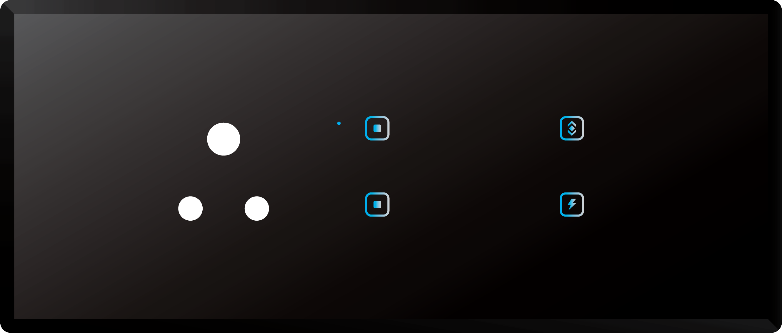 4-dimmer panel, glass black